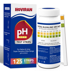 Urine and saliva pH test strips kit with 125 strips