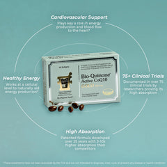 Pharma Nord Bio-Quinone Gold mentions clinical trials and research-backed formulation.