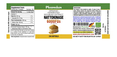 Organic fermented soybean nattokinase 6000 FU per serving close-up