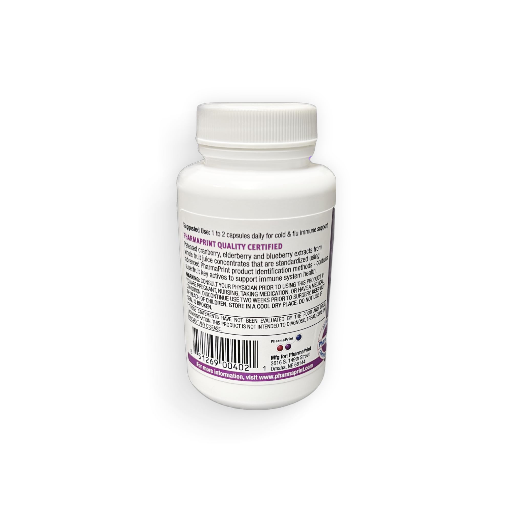 ImmunEx Defense 30ct Blueberry 190:1 extract bottle label