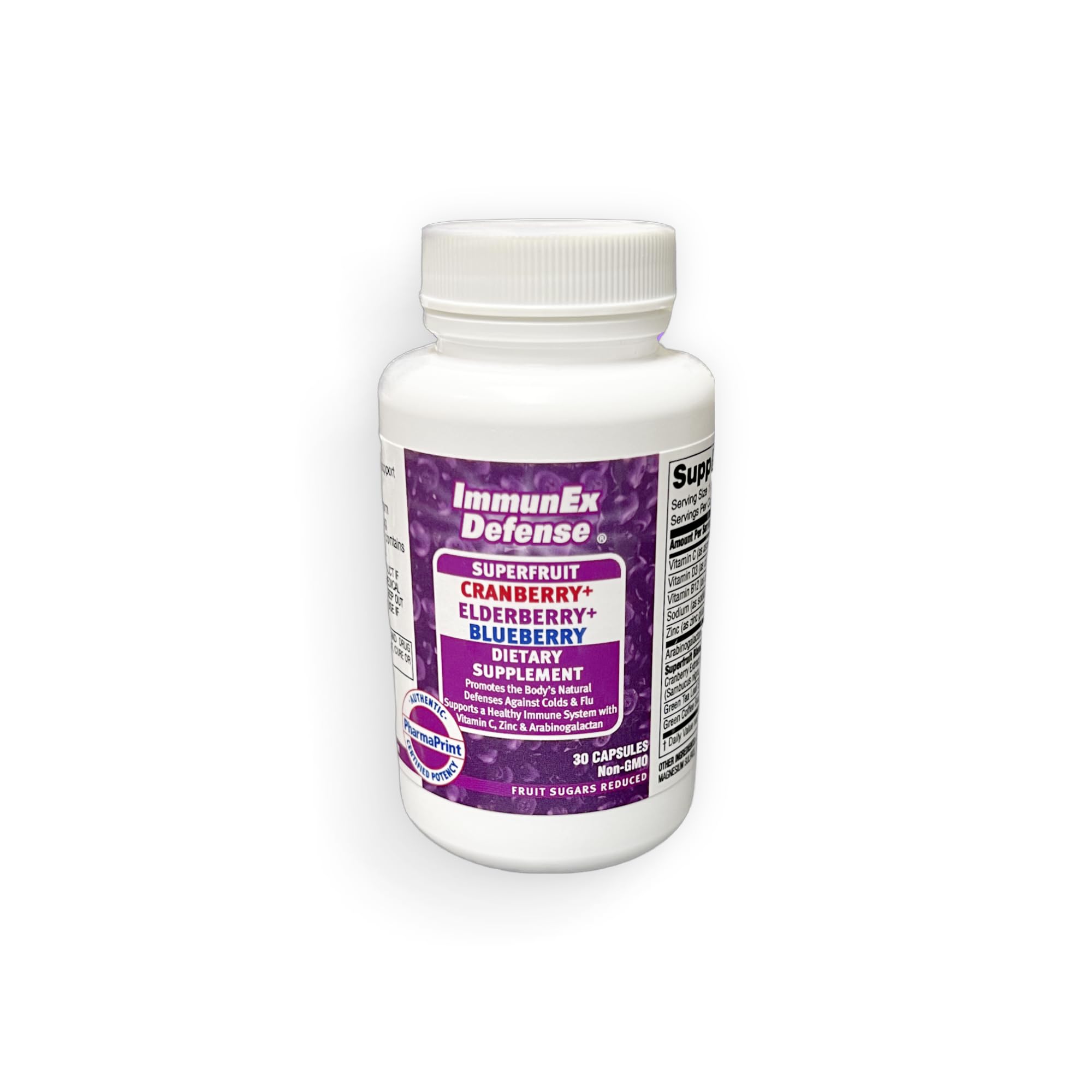 ImmunEx Defense 30ct Elderberry 75:1 extract bottle label
