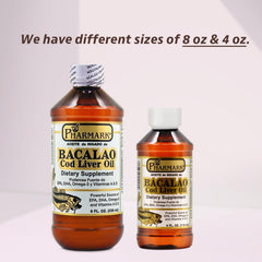 Two-pack packaging for Pharmark Cod Liver Oil 8 oz bottles