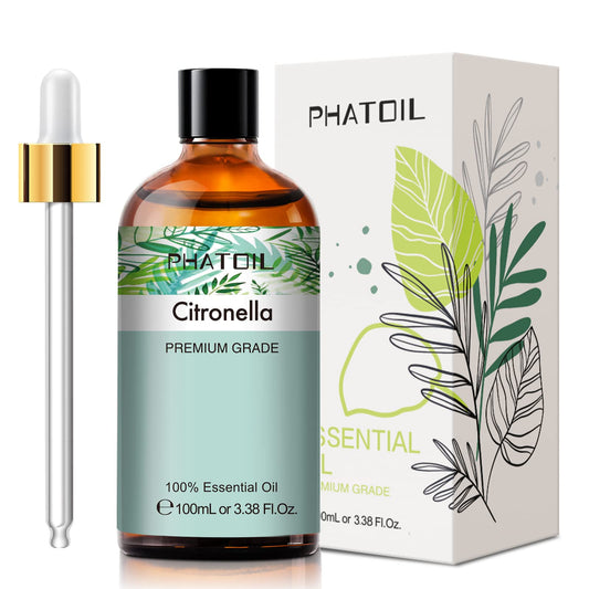 PHATOIL 100ml citronella essential oil bottle in amber glass