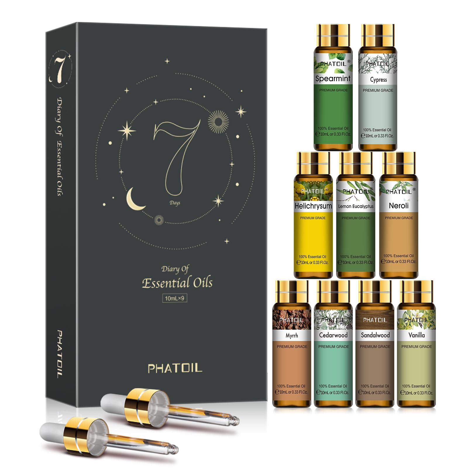 PHATOIL 9-piece essential oil set packaging