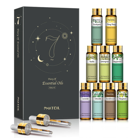 PHATOIL 9pcs Lavender Essential Oil 10ml