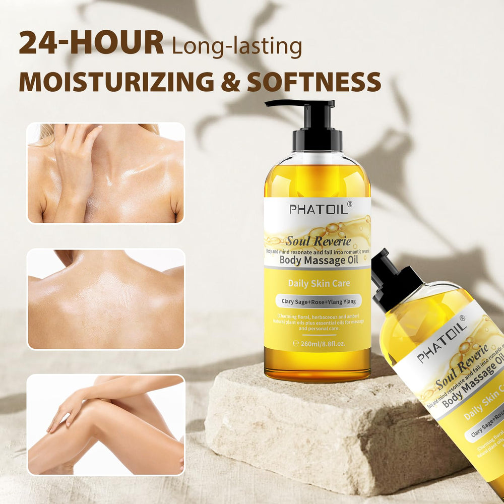 PHATOIL after-shower oil quickly absorbs into damp skin