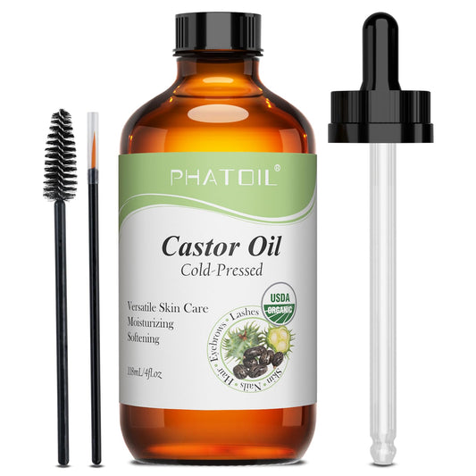 PHATOIL Castor Oil 118 ml glass bottle, organic cold-pressed
