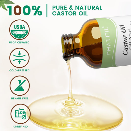 PHATOIL Castor Oil bottle with dropper for precise dosing