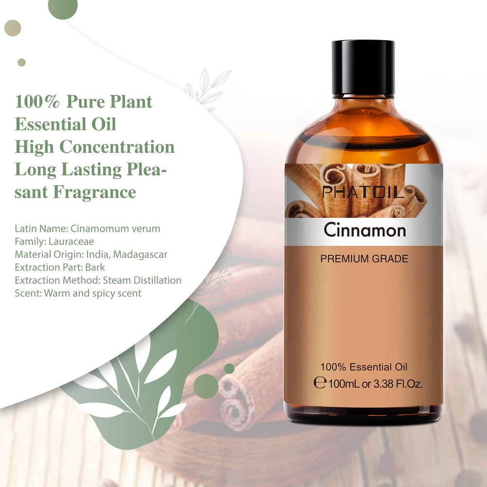 PHATOIL Cinnamon Essential Oil bottle with glass dropper