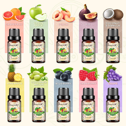 Assorted fruit fragrance oils for diffusers and home care