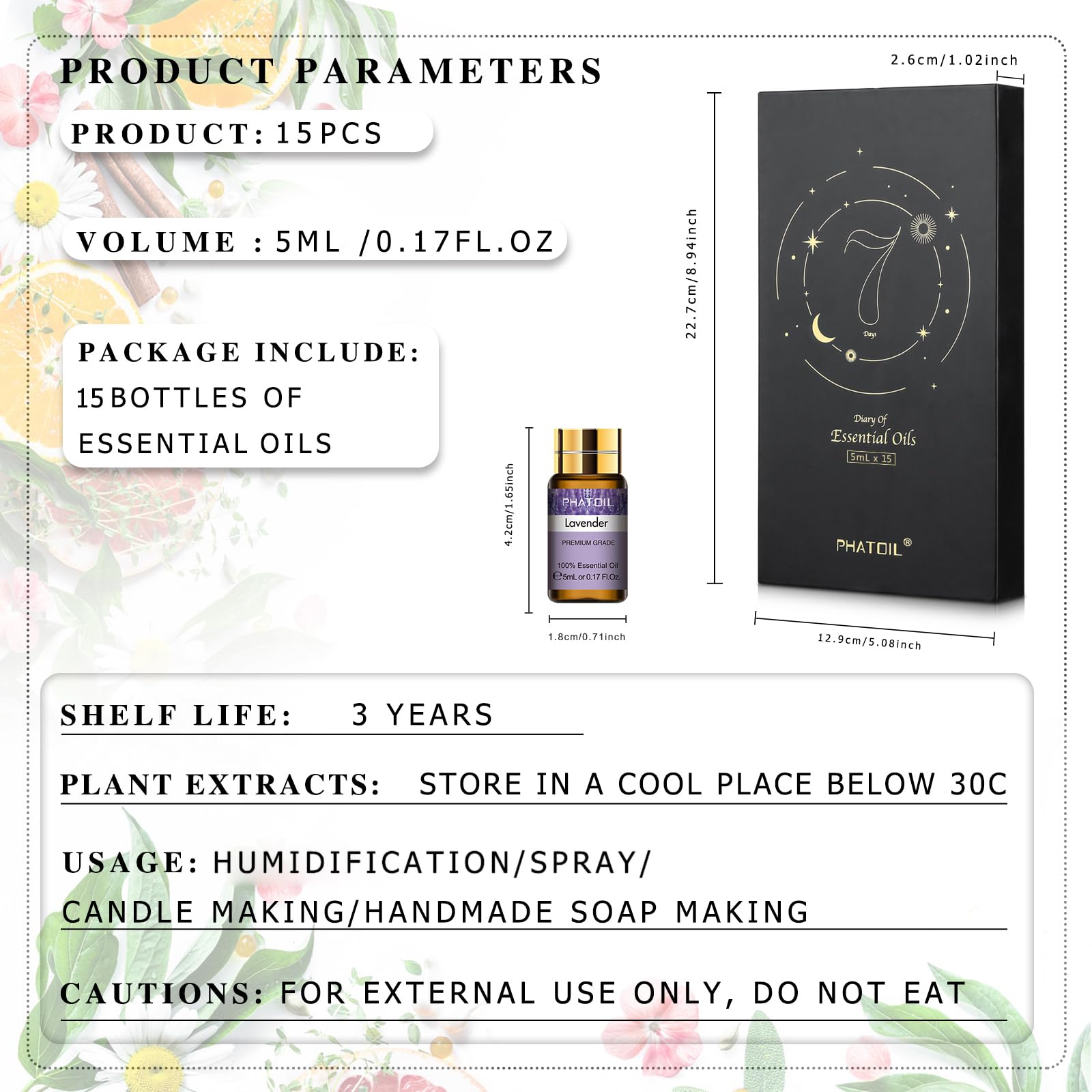 Peppermint essential oil bottle 5ml