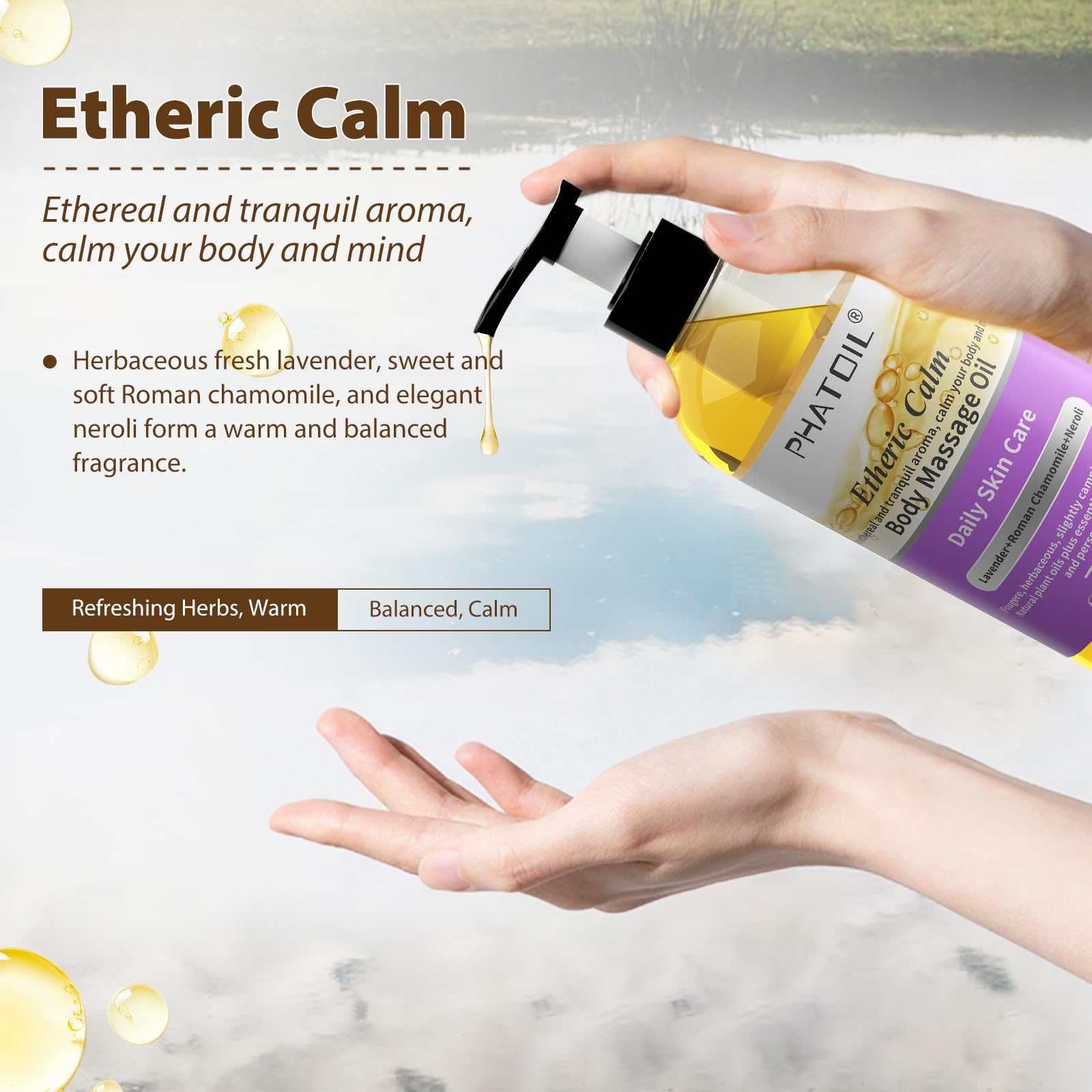 Neroli essential oil notes in PHATOIL Etheric Calm formula