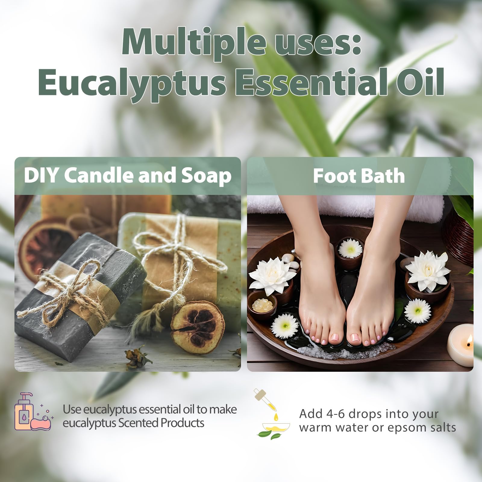 Skin care use of eucalyptus essential oil diluted with carrier oil