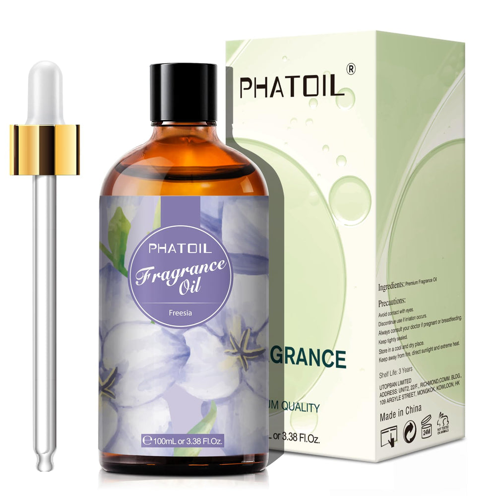 Glass bottle with dropper for Freesia fragrance oil
