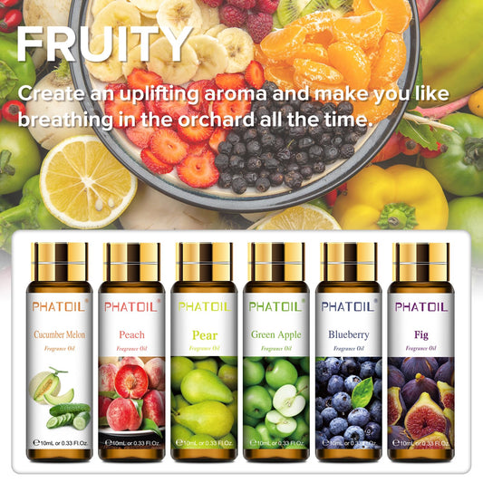 PHATOIL 9-Piece Fruit Fragrance Oil Set close-up