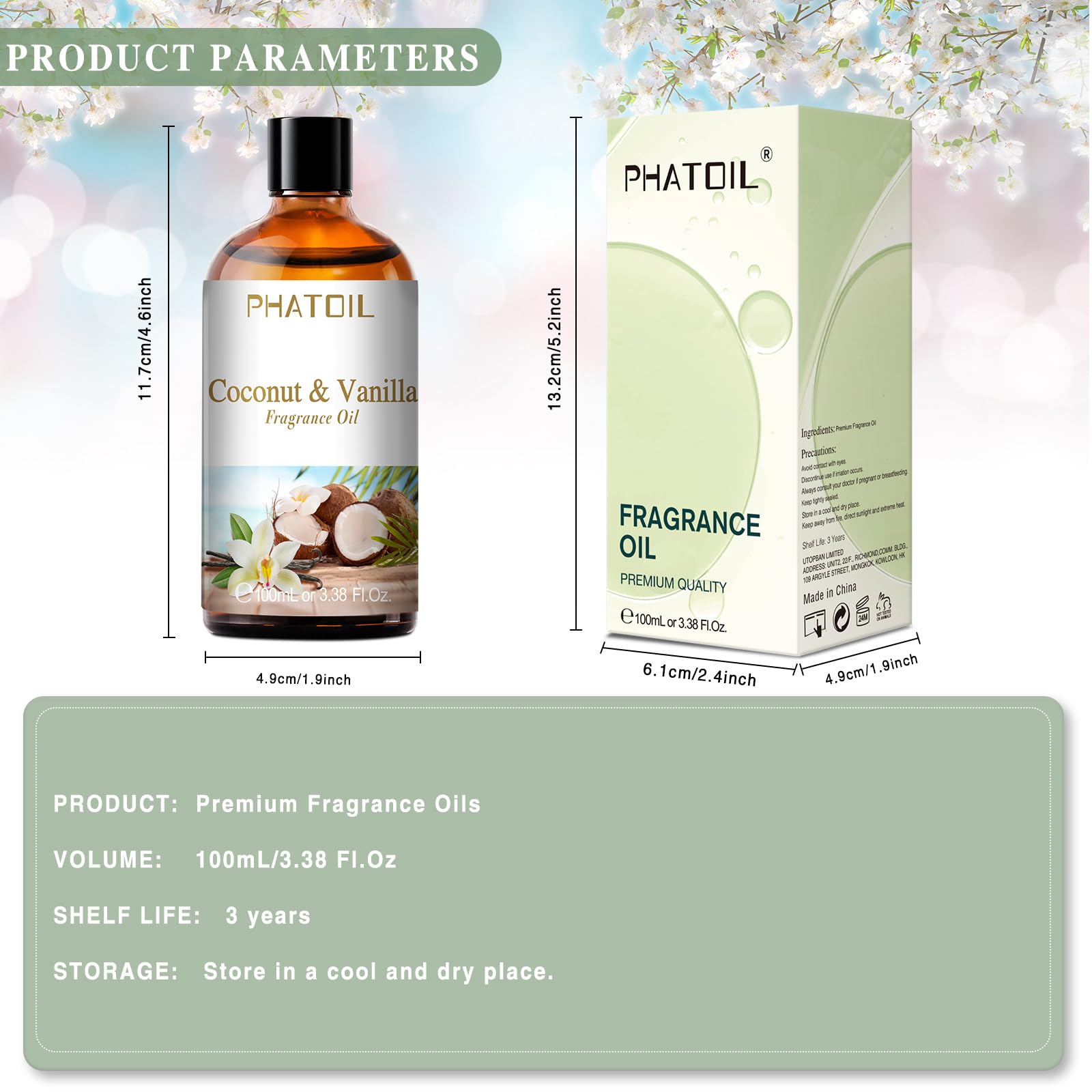 Gift box packaging for PHATOIL fragrance oil