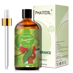 Close-up of PHATOIL honeysuckle fragrance oil bottle showing dropper