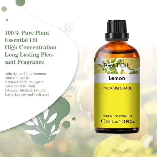 Close-up of lemon essential oil in a dropper bottle