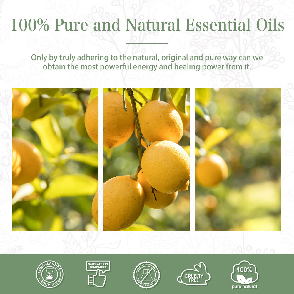 Lemon essential oil bottle with diffuser aroma