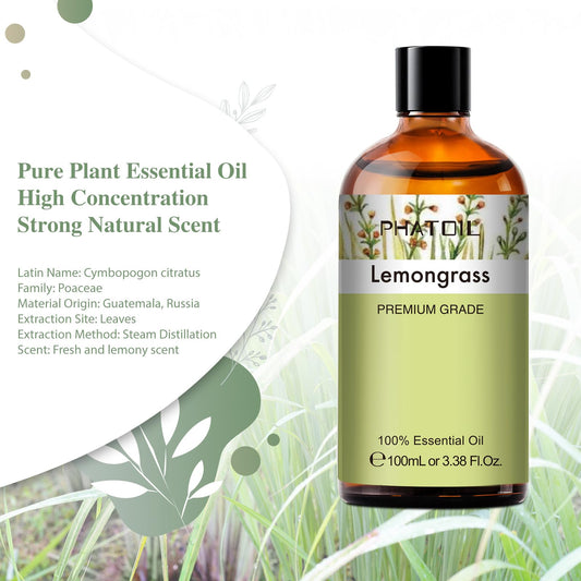 Lemongrass essential oil used in a diffuser for aromatherapy