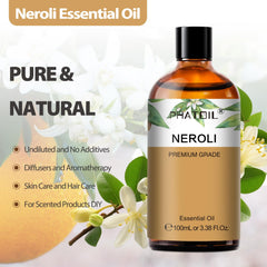 Close-up of Neroli orange blossom essential oil