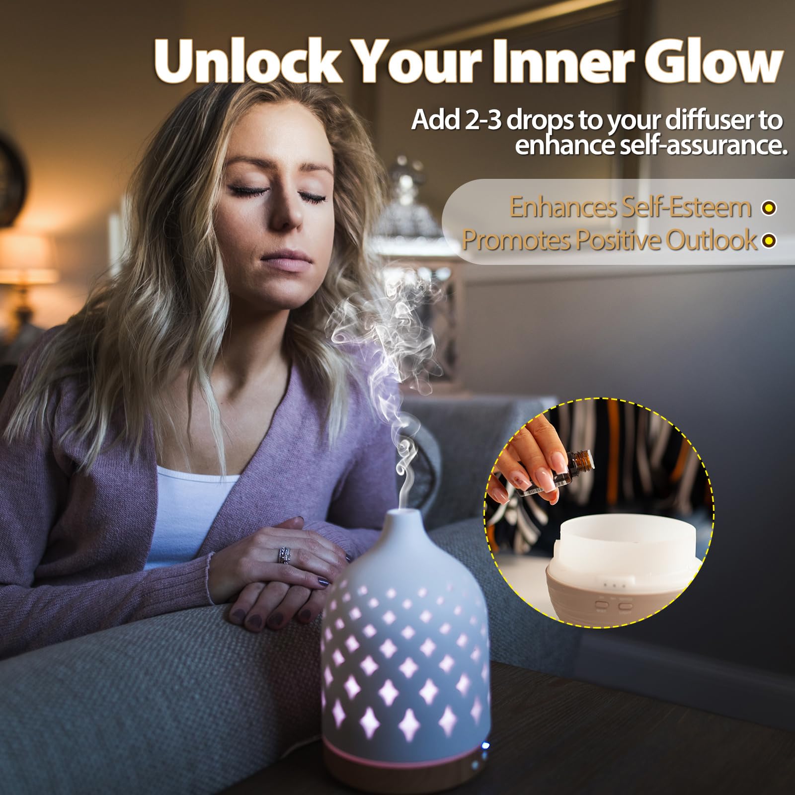 Neroli oil used in diffuser for aromatherapy