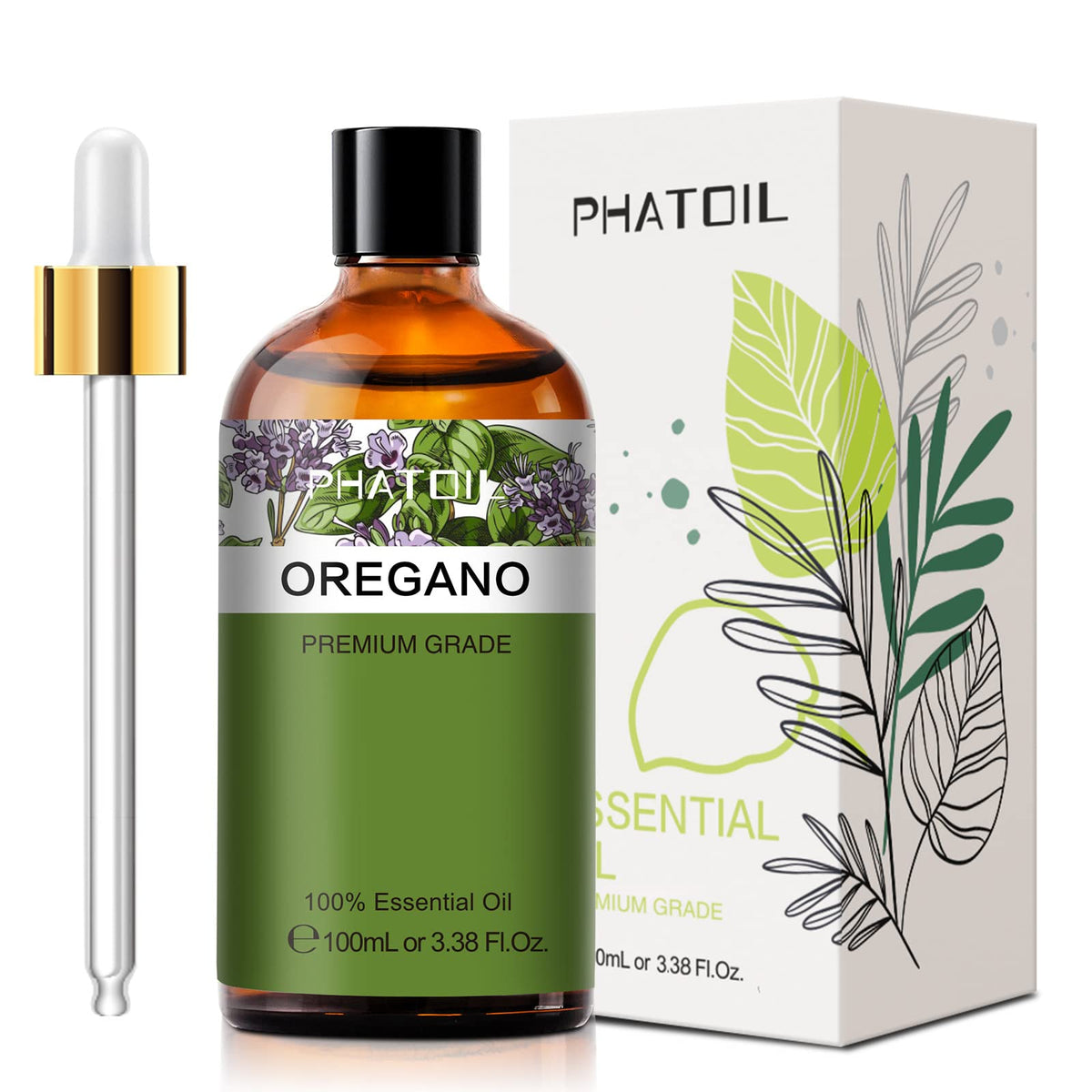PHATOIL oregano essential oil in 100ml amber bottle