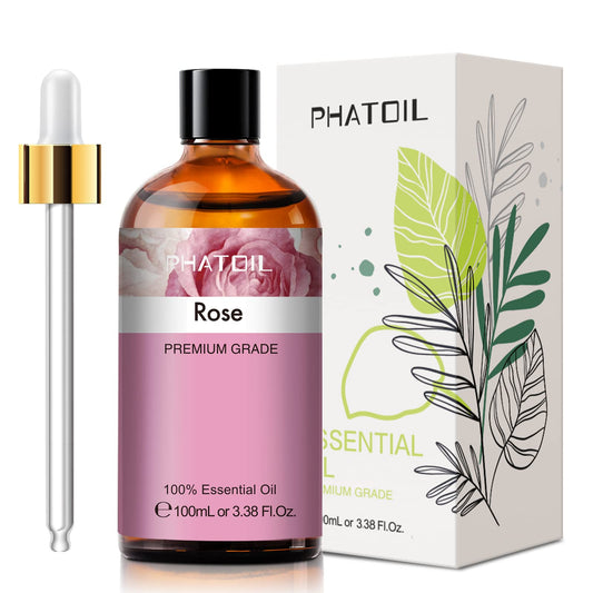 PHATOIL Rose essential oil bottle 100ml with built-in glass dropper