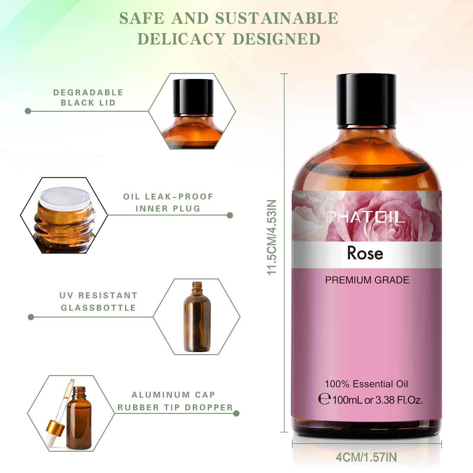 Gift-ready packaging for PHATOIL rose essential oil