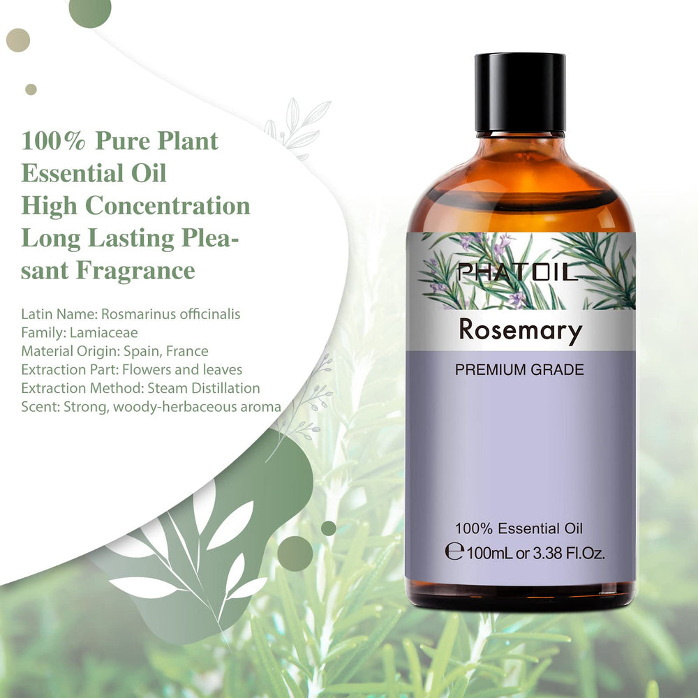 PHATOIL rosemary essential oil amber bottle with built-in dropper