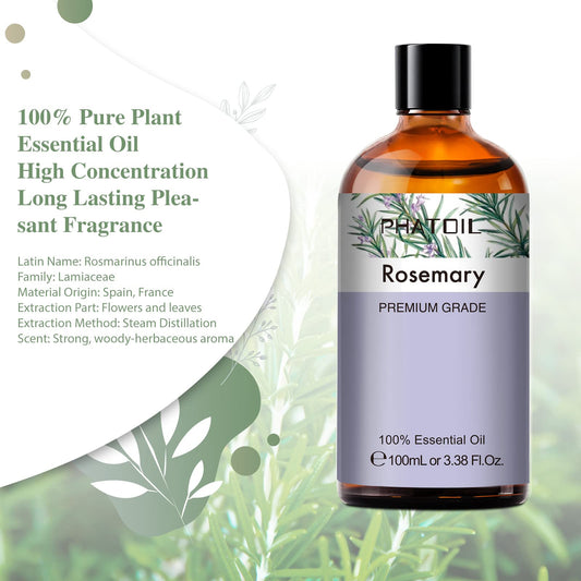 PHATOIL rosemary essential oil amber bottle with built-in dropper