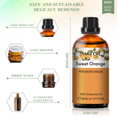 Amber glass bottle essential oil with built-in dropper for easy pouring