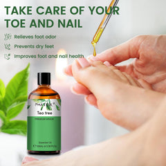 Tea tree essential oil applied to hair and scalp with carrier oil