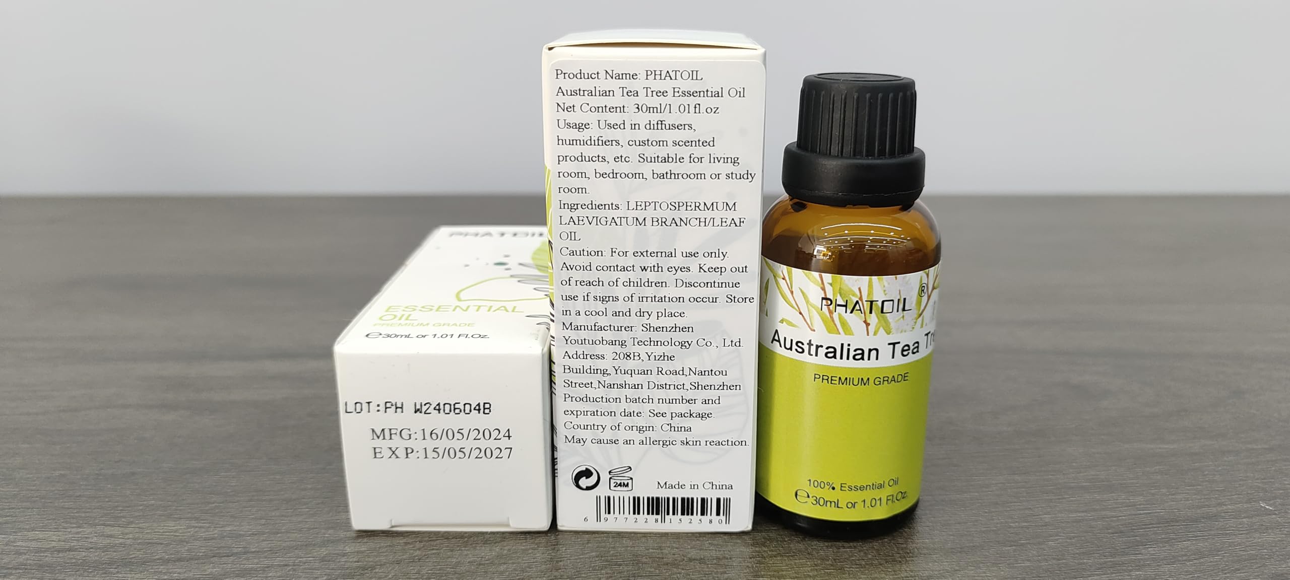 PHATOIL Tea Tree Oil packaging front view