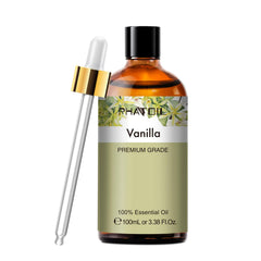 PHATOIL Vanilla Essential Oil 100ml in amber bottle with built-in dropper