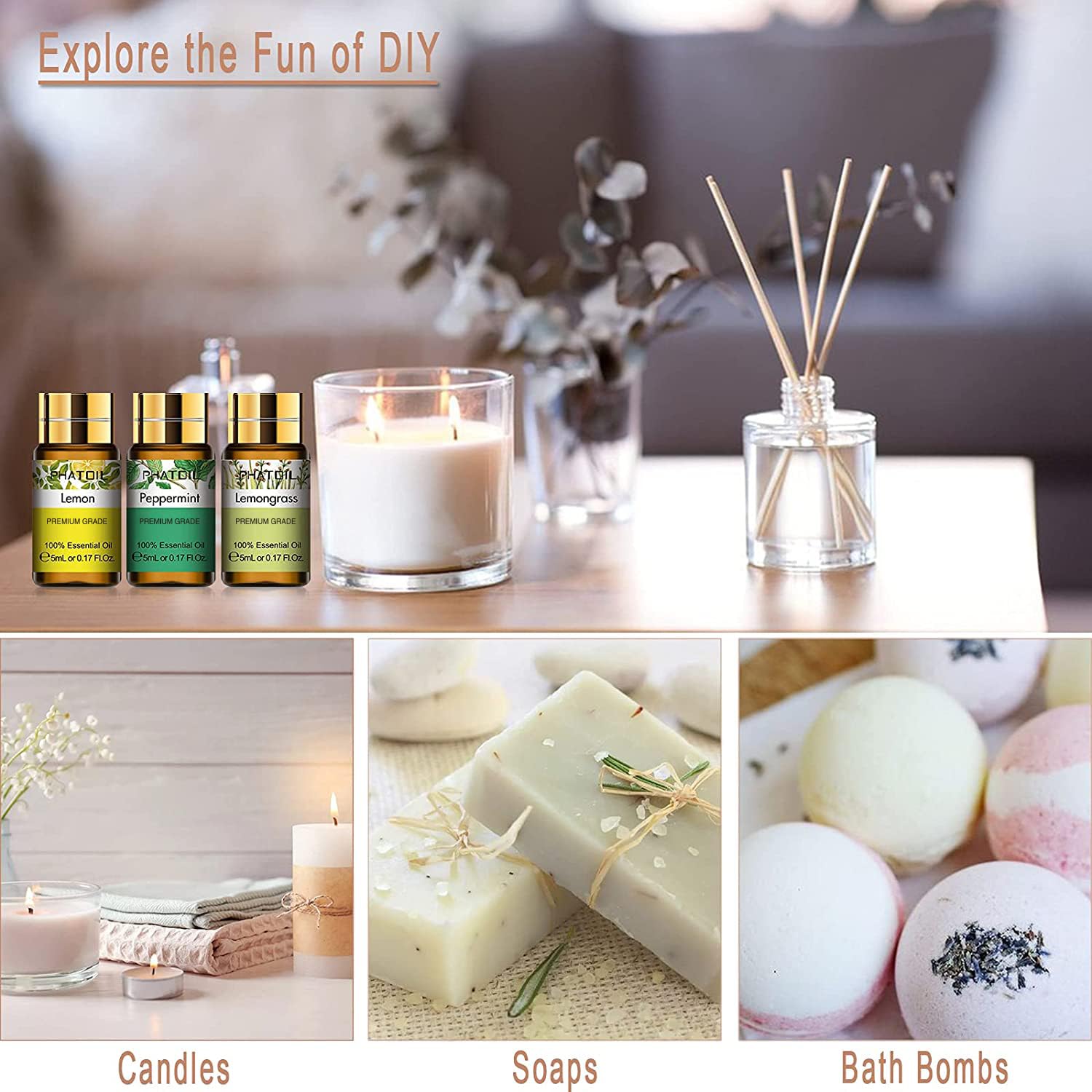 Vanilla essential oil bottle from PHATOIL set