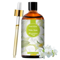 PHATOIL White Musk fragrance oil bottle with premium glass dropper (100ML)
