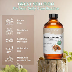 Storage and bottle details for PHATOIL almond oil