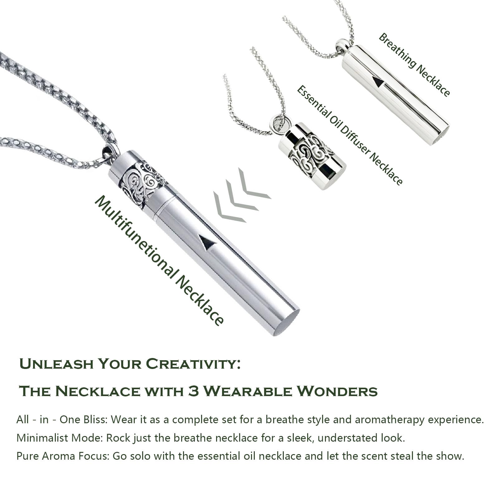 Lifestyle image of a person wearing the necklace while meditating