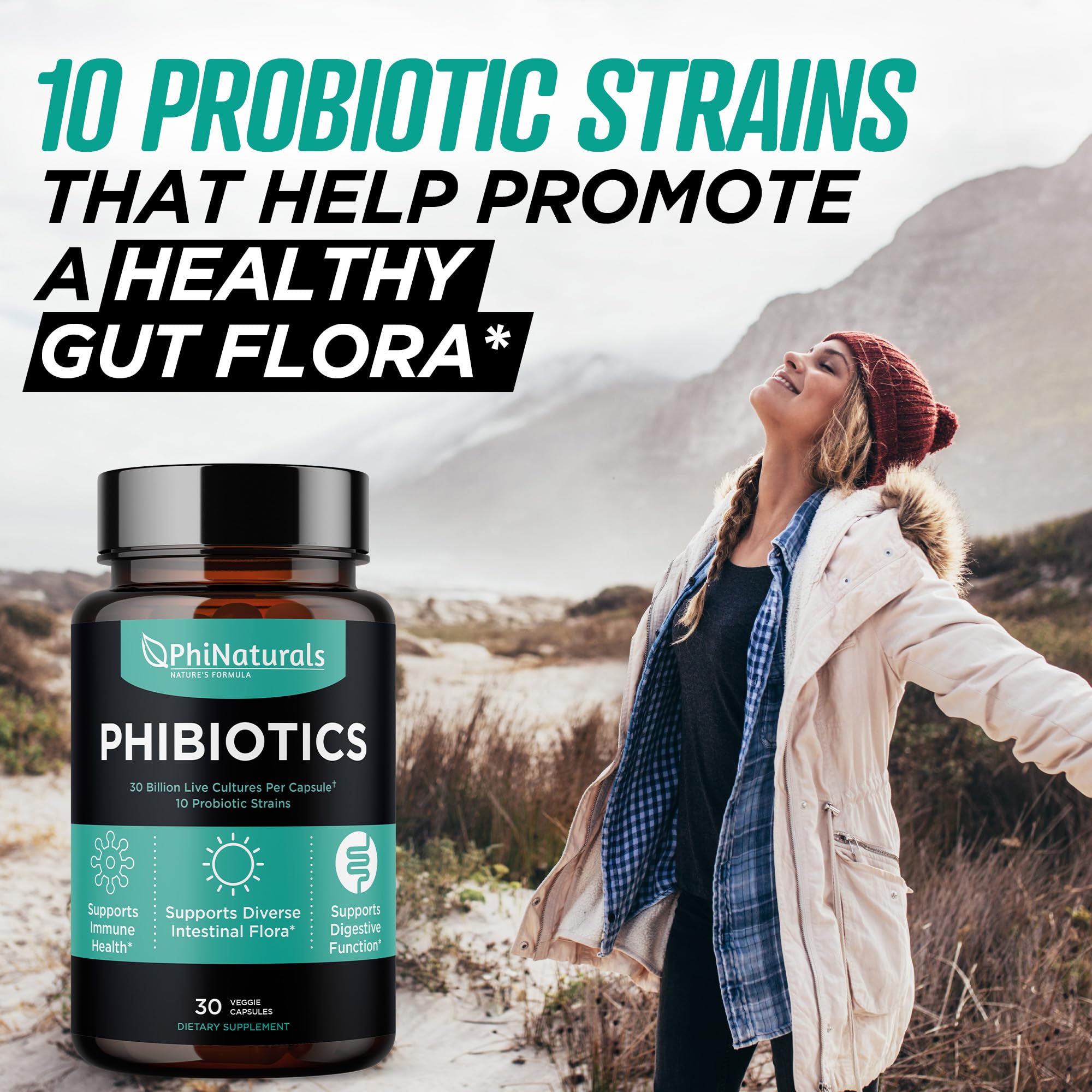 Close-up of 30 vegan capsules