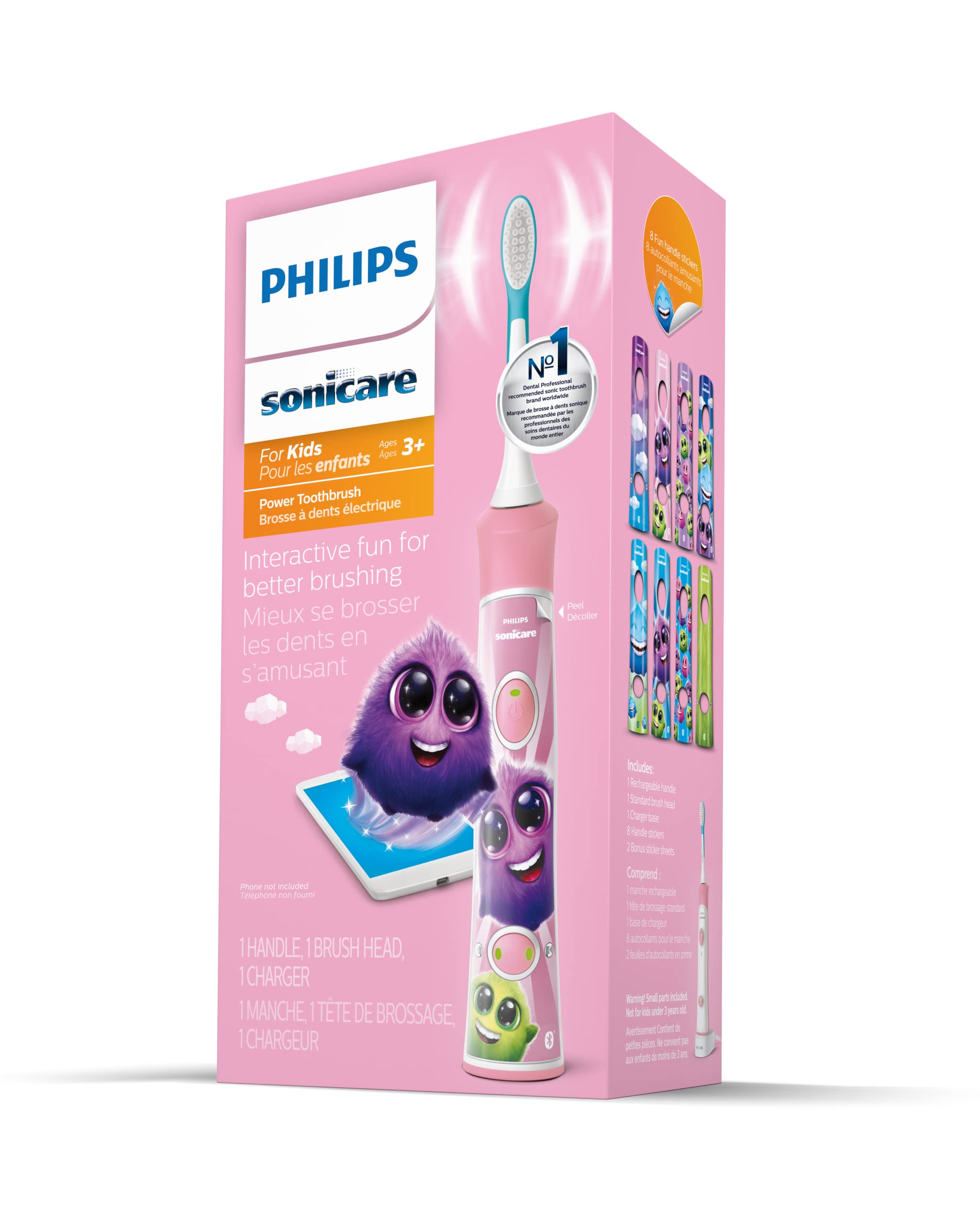 Product packaging of Philips Sonicare for Kids 3+ Pink