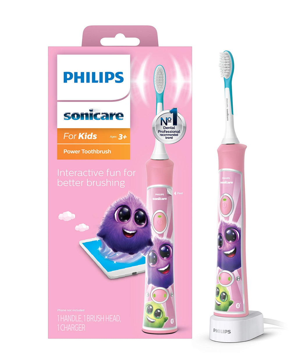 Sonicare for Kids 3+ Pink handle with HX6351/41