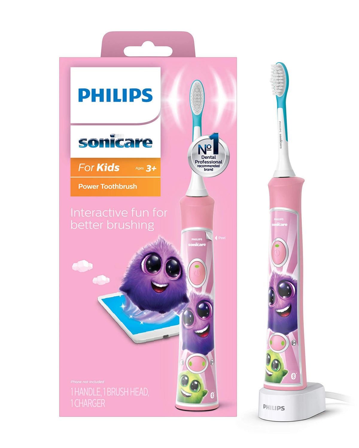 Sonicare for Kids 3+ Pink handle with HX6351/41
