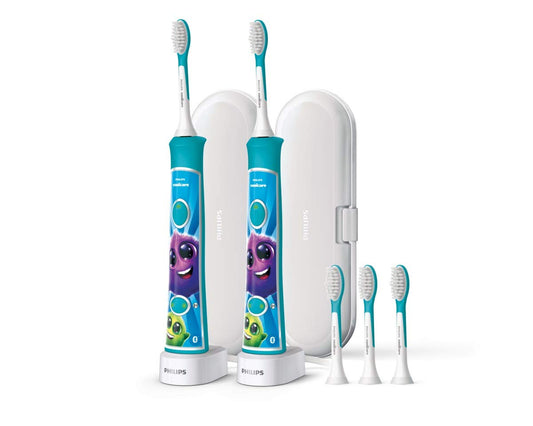 Front view of Philips Sonicare for Kids Bluetooth-enabled 2-pack