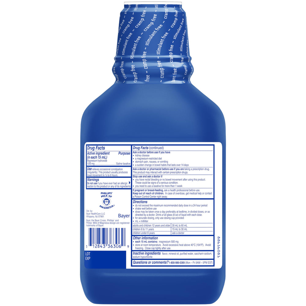 Phillips' Fresh Mint Milk of Magnesia pack of two bottles ready for convenient supply.