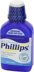 Phillips' Milk of Magnesia fresh-mint bottle conveys refreshing option