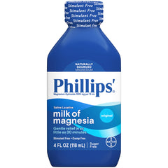 Phillips' Milk of Magnesia original pack of 6 offers convenient, cramp-free relief options.