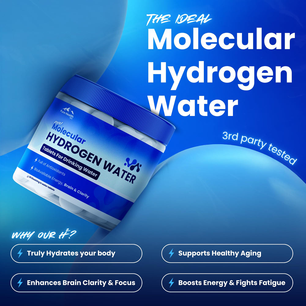 Glass of water with PHM tablet ready to dissolve