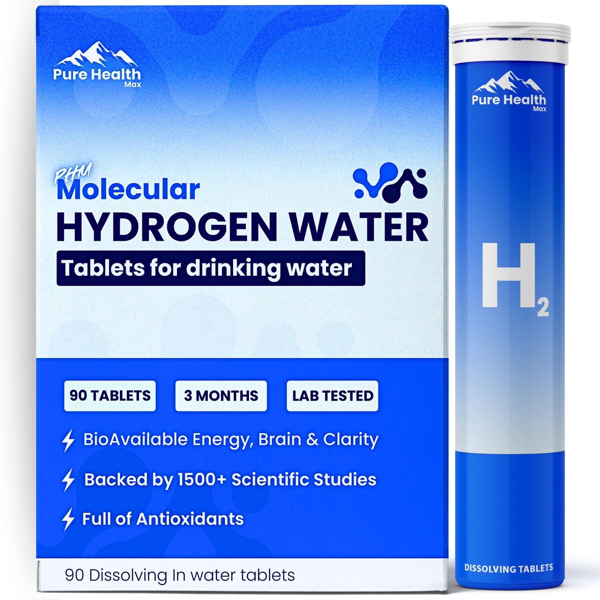 PHM Hydrogen Water Tablets bottle front view