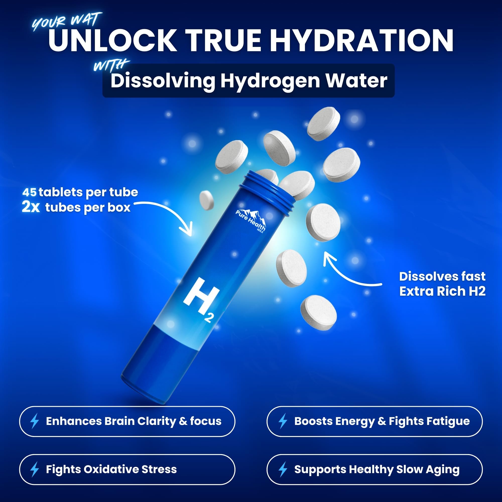 Clear water after PHM tablet fully dissolves